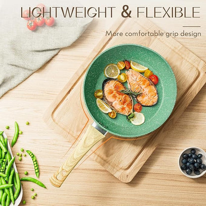 Innerwell Nonstick 9.5 Inch Skillet, Aluminum, Non-Toxic, PTFE & PFOA Free, Suitable for All Stovetops, Easy to Clean, Multipurpose - Image 4