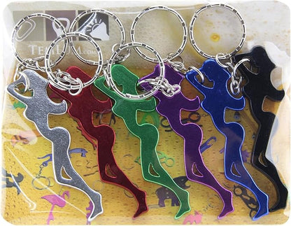 Swatom Girl Shape Bottle Opener Keychain 6PCS with Key Tag Chain Ring Accessories (Random Colors)…