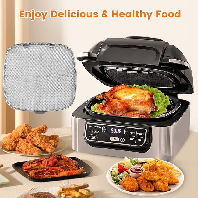 Stainless Steel Splatter Shield for Ninja Foodi AG301, Air Fryer Accessories Replacement Parts Fine Mesh Splatter Screen for Ninja Foodi 5 in1 Indoor Grill Air Fryer AG300,AG300C,AG301C,AG302,AG400