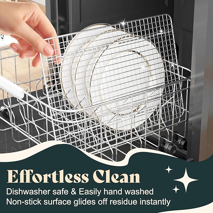 Cooling Racks for Cooking and Baking - 10"x14.75" Oven Safe Premium Stainless Steel Heavy Duty Baking Rack Tight-Wire, Fits Jelly Roll Pan for Roasting & Grilling & Cooking - 1 Pack - Image 5