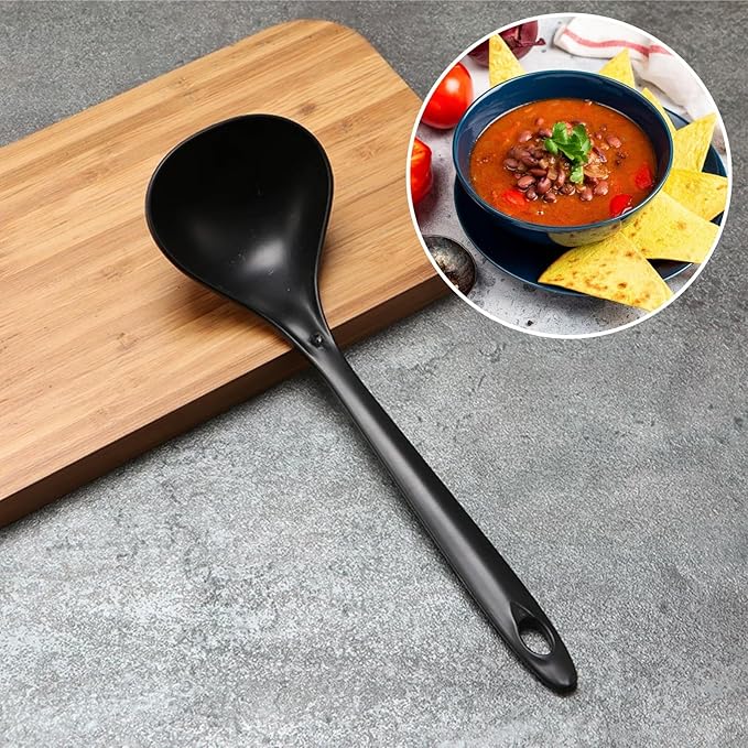 40 Pack Plastic Ladle Spoons, 1.5 Oz Solid Durable Disposable Serving Spoons with Long Handle, Heat Resistant Large Soup Ladle Bulk for Party Catering Buffet Restaurant, 9 x 2.8 Inch - Image 7