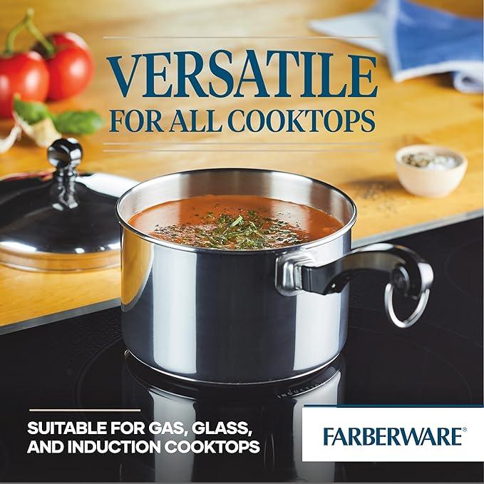 Farberware Classic Stainless Steel 2-Quart Mirror Satin Covered Saucepan, Silver - Image 4