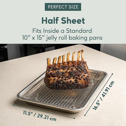 Ultra Cuisine Stainless Steel Baking Rack - 10x14.75 inch Jelly Roll Pan Wire - Oven Grill Sheet Pan - Oven Safe - Dishwasher Safe - Heavy Duty Wire Cooling Rack for Cooking Baking and Roasting - Image 3