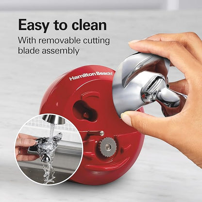 Hamilton Beach Walk 'n Cut Electric Can Opener for Kitchen, Use On Any Size, Automatic and Hand-Free, Cordless & Rechargeable, Easy Clean Removable Blade, Red (76506) - Image 4
