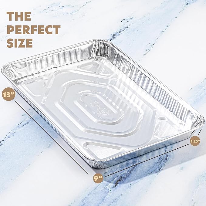 PLASTICPRO Aluminum Pans 5 Pack Disposable Cookie Sheets 9'' x 13'' Baking Pans Premium Quality Heavy Duty Cookie Sheet Pans - Image 6