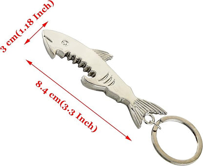 SWATOM Shark Keychain Zinc Alloy Bottle Opener Beer Opener Tool Key Tag Chain Ring Accessories