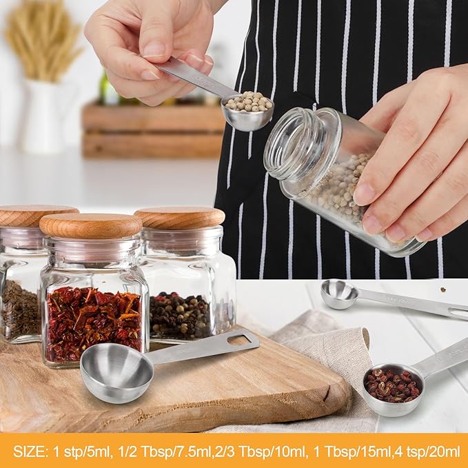 2 PCS 1 1/2 Teaspoon(7.5 mL | 7.5 cc | 1 1/2 Tsp | 1/2 Tablespoon) Stainless Steel Single Measuring Spoon, Easy to Use and Easy to Wash Metal Measuring Spoons Kitchen Gadgets for Cooking & Baking