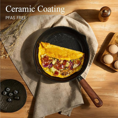 CAROTE 21pcs Cookware Set Nonstick Pots and Pans Set, Ceramic Cookware Set Induction Cookware, Non toxic Healthy Non Stick Kitchen Cooking Set, PFAS PTFE Free, Black - Image 3