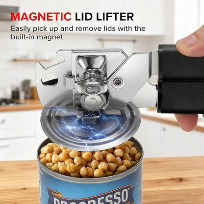 MARSWELL Manual Can Opener with Comfy Grip, Easy Turn Knob & Magnetic Lid Lifter, Smooth Cutting Hand Held Can Opener for Seniors, Arthritis & Weak Hands, Heavy Duty Kitchen Tool, Black - Image 5
