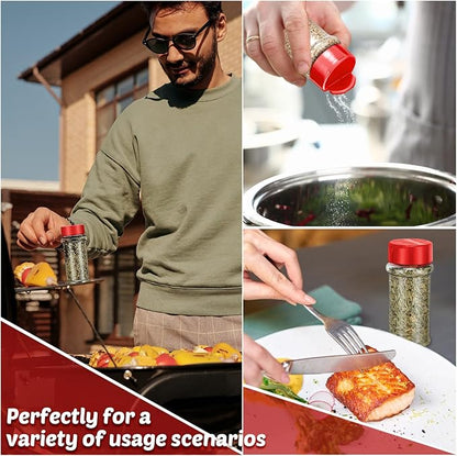 Eccliy 36 Pack 3 oz Clear Plastic Spice Jars with Label and Shaker Lids Empty Spice Bottles Seasoning Containers Seasoning Jars Shaker Condiment Pots for Pepper Herbs Powders(Red) - Image 5