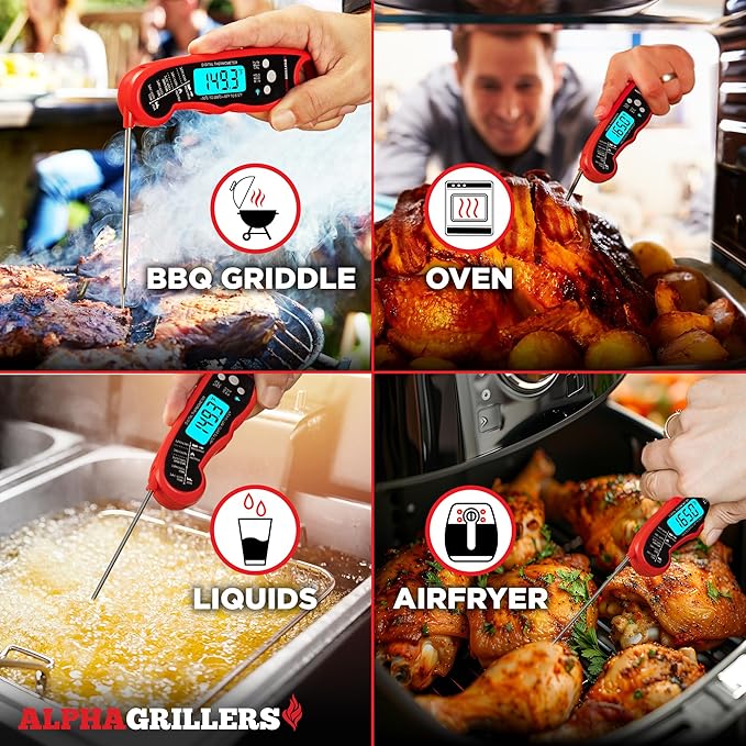 Alpha Grillers Meat Thermometer Digital – Instant Read Food Thermometer for Cooking & Grilling – Professional Kitchen Gifts for Men, Dad & Mom - Image 7