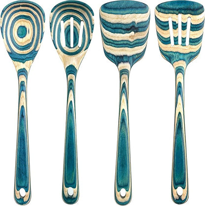 Totally Bamboo Baltique Mykonos Collection 4 Piece Cooking Utensil Set, Ready for Nonstick