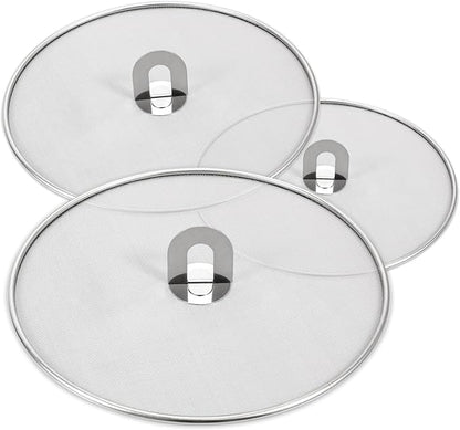 Splatter Screen for Kitchen, Stainless Steel Fine Mesh Splatter Screen for Frying Pan, 10, 11.5, 13 Inch Grease Splatter Guard with Fold Flat Knob by Unknown
