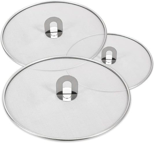 Splatter Screen for Kitchen, Stainless Steel Fine Mesh Splatter Screen for Frying Pan, 10, 11.5, 13 Inch Grease Splatter Guard with Fold Flat Knob by Unknown