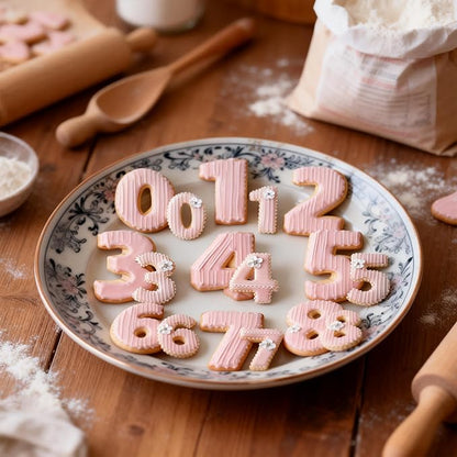 Numbers Cookie Cutters Set, 9 piece Stainless Steel Numbers Fondant Cutters Set for Cake Fruit Vegetable Clay Mousse