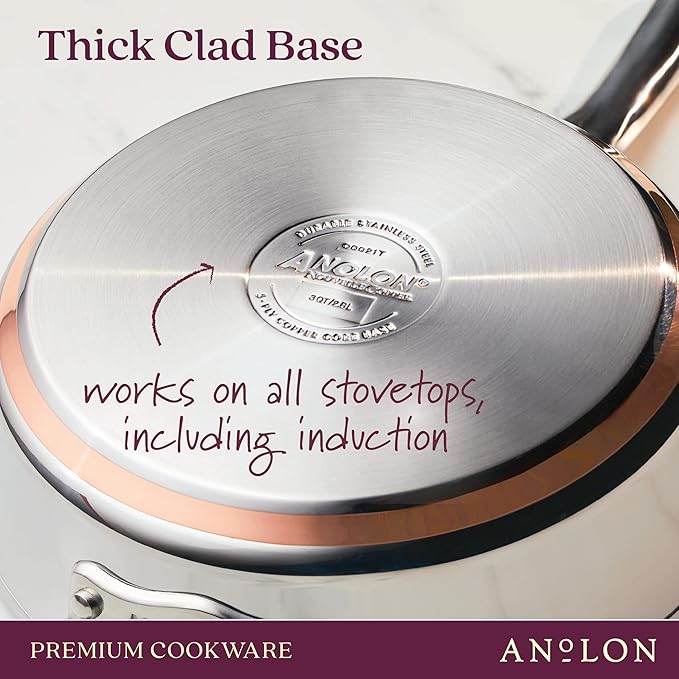 Anolon Stainless Steel & Hard Anodized Aluminum, Cookware Set (11 Piece) - Image 6