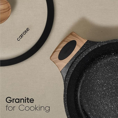 CAROTE 26PCS Pots and Pans Set Non Stick, Cookware Set Pots and Pans Induction Cook Ware, Nonstick Kitchen Cooking, PFOA Free, Black - Image 7