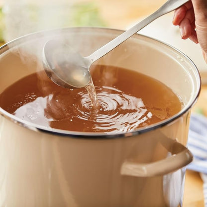 Rachael Ray Enamel on Steel Stockpot with Lid, Induction Suitable, 12 Quart, Almond Cream - Image 3