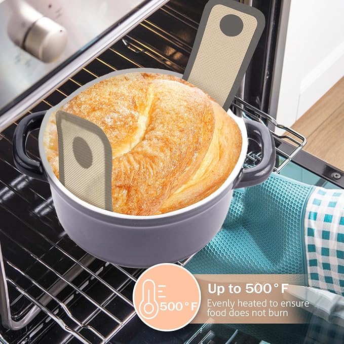 Koolstuffs Silicone Bread Sling for Dutch Oven, 2 PCS Non-Stick & Easy Clean Reusable Sourdough Mat, Sourdough Bread Baking Supplies, Tools ＆ Accessories - Image 6