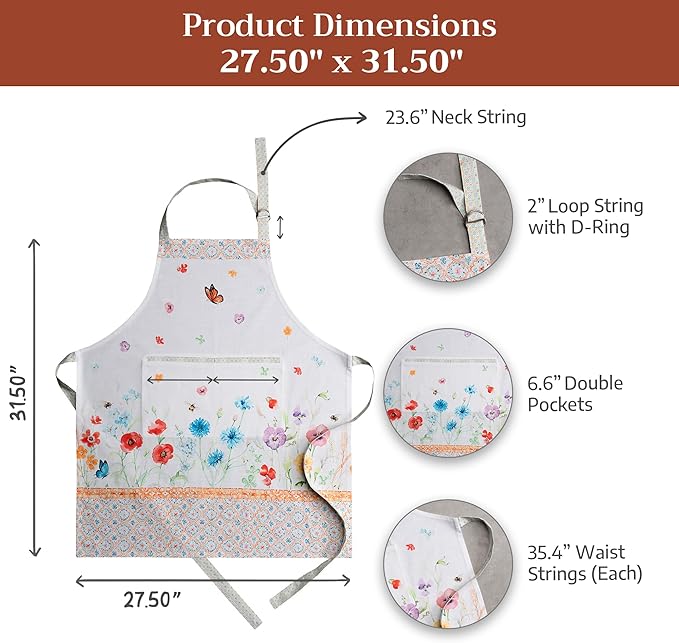 Maison d' Hermine 100% Cotton Apron for women with Pocket Kitchen Chef Apron for Men Cooking Mothers Day Gifts - Image 7