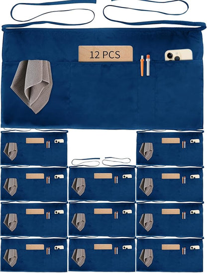 Xeoxarel Aprons with 4 Pockets (Available in 3 Pack / 7 Pack) 23.5'' X 11.5'' by XeoxarelWomensvests