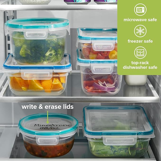 Snapware Plastic Total Solution 2-Pack (4-Cup) Food Storage Containers Set, Leakproof & Airtight Plastic Locking Lids Round Tupperware, Non-Toxic BPA-Free Lids, Microwave Dishwasher Freezer Safe - Image 5