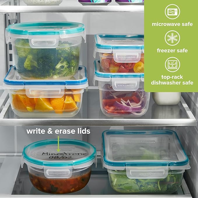 Snapware Plastic Total Solution 2-Pack (5.5-Cup) Food Storage Containers Set, Leakproof & Airtight Plastic Locking Lids Square Containers, Non-Toxic BPA-Free Lids, Microwave Dishwasher Freezer Safe - Image 5