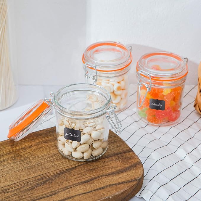 Glass Jars With Airtight Lids, Mason Jars 8 oz,Glass Jar With Leak Proof Rubber Gasket 250ml,Storage Jars With Hinged Lid for Home and Kitchen,12 Pack - Image 4
