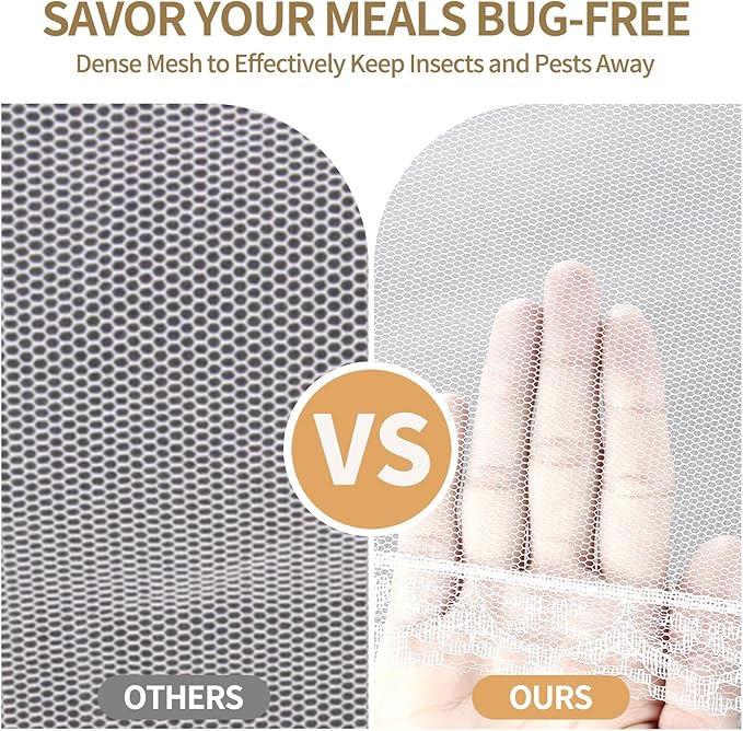 NEPAK 6 Large and Tall Food Covers, 17"x17" Food Tents Food Covers for Outdoors,Pop-up Mesh Food Covers Nets for Outside,Screen Tents,Parties Picnics, BBQ,Reusable and Collapsible - Image 2