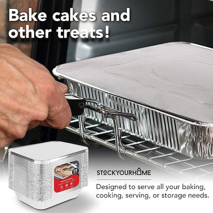 Stock Your Home 9x13 Aluminum Trays with Lids (10 Pack) – Disposable Half Size Deep Pans for Cooking, Storage, BBQ, Grilling, Catering - Image 6