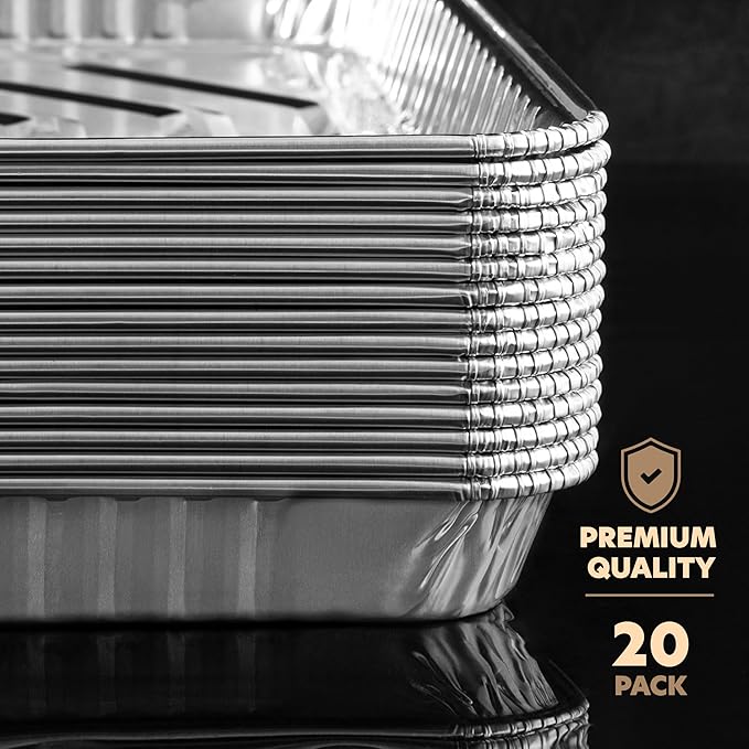 PLASTICPRO Aluminum Pans 20 Pack Disposable Cookie Sheets 9'' x 13'' Baking Pans Premium Quality Heavy Duty Cookie Sheet Pans - Image 7