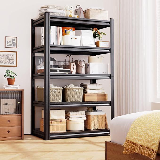 Garage Shelving-2050 lbs 5 Tier Storage Shelves,Adjustable Heavy Duty Metal Shelving Unit and Storage Large Rack,Utility Steel Shelf for Warehouse Industrial Pantry Basement Organizers 71"x46"x20"
