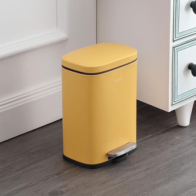 happimess HPM1006L Connor Rectangular 13-Gallon Trash Can with Soft-Close Lid and Free Mini Trash Can, Fingerprint Resistant, Modern, Minimalistic for Home, Kitchen, Office, Bathroom, Daffodil Yellow - Image 7