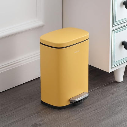 happimess HPM1006L Connor Rectangular 13-Gallon Trash Can with Soft-Close Lid and Free Mini Trash Can, Fingerprint Resistant, Modern, Minimalistic for Home, Kitchen, Office, Bathroom, Daffodil Yellow - Image 7