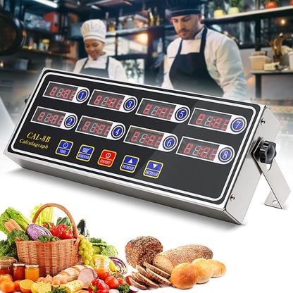 Commercial Kitchen Timers for Cooking Manual Big Large Timer Digital Timer 8-Channel Digital Commercial Fryer Reminder with Loud Alarm for Boiling Eggs by NAOEDEAH