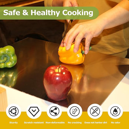 Stainless Steel Cutting Board with Counter Lip, Extra Large Chopping Board for Kitchen,Metal Cutting Board for Veggies,Meat,Fruits,Bread and Baking （80 x 50cm/31.5 x 19.7 inch） - Image 3