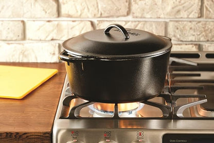 Lodge Cast Iron Dutch Oven - Loop Handle Cooking Vessel - Even Heat Retention - Oven-Safe, Versatile Pot - 7 Quart - Image 3