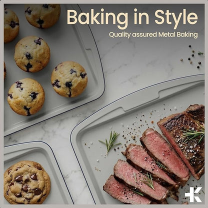 Bakken Swiss Cookie Sheet 3 Piece Set - Non-Stick, Stackable Baking Pans, Deluxe Ceramic Coating – Dishwasher Safe - for Home Baking - Image 8