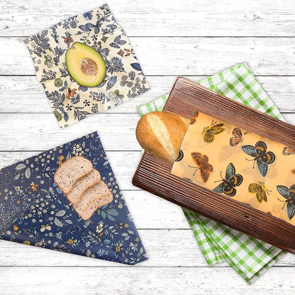 Reusable Beeswax Wrap - 9 Pack Beeswax Wraps for Food, Eco-Friendly Beeswax Food Wraps, Bread Sandwich Wrapper - Organic, Sustainable, Zero Waste, Reusable Plastic-Free Food Storage Wrap, 1XL, 3M, 5S - Image 6