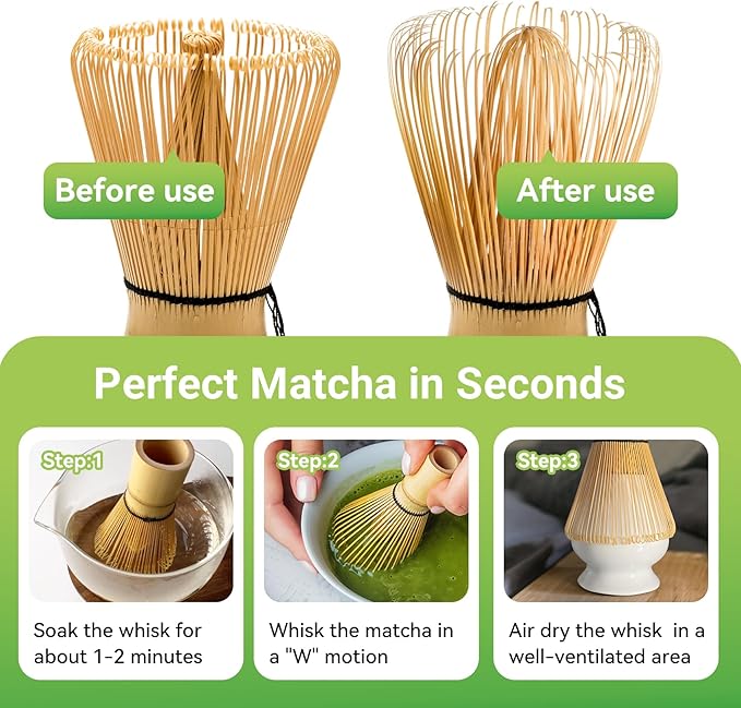 Bamboo Matcha Whisk 80/100/120 Prong, Traditional Japanese Chasen Matcha Stirrer -Authentic Japanese Bamboo Whisk For Matcha Tea (100prongs) - Image 5