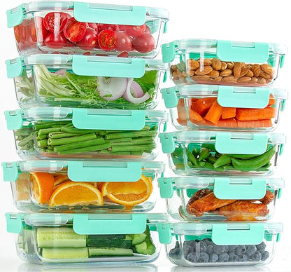 C CREST [10-Pack] Glass Food Storage Containers with Lids, Airtight, BPA Free, Meal Prep Containers for Kitchen, Home Use - Image 7