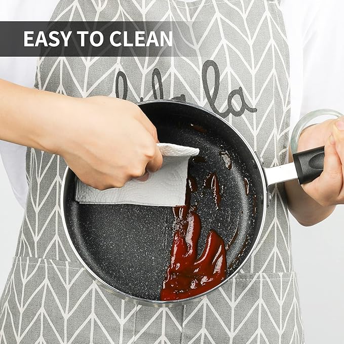 Nonstick Saucepan Set - 1.5 Quart and 2.5Quart,Ultra Non Stick Sauce Pan Small Pot with Glass Lid,Great for Home Kitchen Restaurant,Black - Image 9