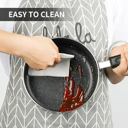 Nonstick Saucepan Set - 1.5 Quart and 2.5Quart,Ultra Non Stick Sauce Pan Small Pot with Glass Lid,Great for Home Kitchen Restaurant,Black - Image 9