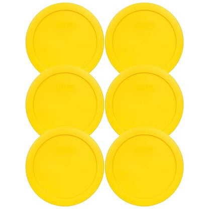 Pyrex 7201-PC 4 Cup Meyer Lemon Yellow Food Storage Replacement Lids (6-Pack) - Made in USA by Pyrex