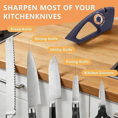 5 in 1 Versatile Manual Knife Sharpener, 5 Stages Knife Sharpeners Professional Chef's Kitchen Knife Accessories, Kitchen Blade & Scissors Sharpening Tool, Easy to Use, for Kitchen Knife - Image 5