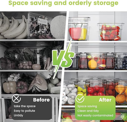12 Pack Plastic Food Pan with Lid 1/6 Size 6 Inch Deep Restaurant Clear Food Storage Containers Polycarbonate Commercial Hotel Pans for Fruits Vegetables Beans Corns (12 PCS, 6'' Deep)