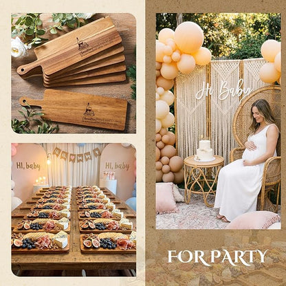 Nuenen 6 Pcs Wood Cutting Board with Handle 16.1 x 4.7 Inch Acacia Bamboo Wooden Serving Kitchen Chopping Boards for Pizza, Bread, Cheese, Charcuterie, Fruit, Vegetables(Narrow Acacia) - Image 5