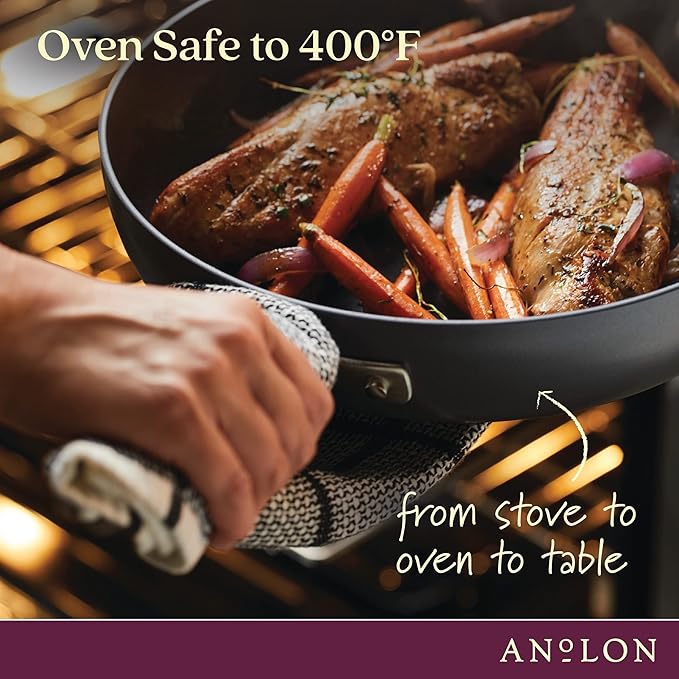 Anolon Advanced Home Hard Anodized Nonstick Frying Pan, 14.5 Inch – Large Skillet with Helper Handle, 14 Inch Nonstick Frying Pan, Durable Cookware - Moonstone - Image 5