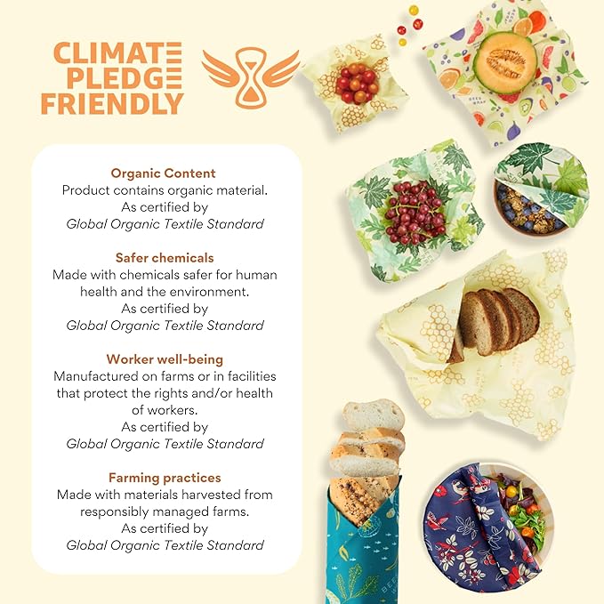 Bee's Wrap - Limited Edition - Beeswax Wraps for Food - Cut to Size 14x52" Beeswax Wrap Roll - Plastic Free Made in USA Reusable Natural Food Wrap - Fresh Squeeze Print - Image 7