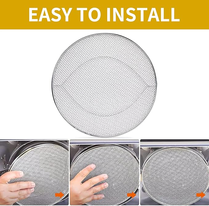 Stainless Steel Splatter Shield compatible for Ninja Foodi FG551, Reusable 6-in-1 Air Fryer Accessories, Indoor Grill Accessories, Fine Mesh Splatter Screen, Ninja Replacement Screen Splash Guard